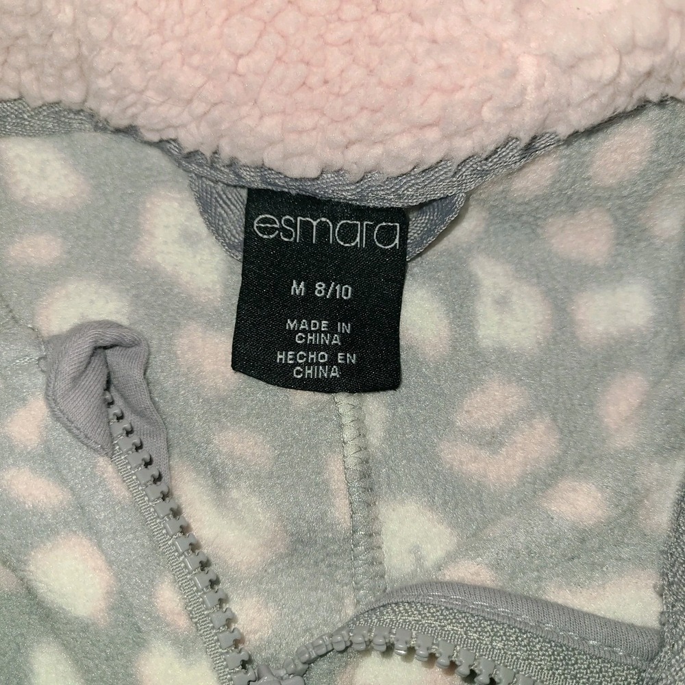 Esmara Fleece Hooded One Piece Pajamas Womens Medium 8/10 Leopard Print EUC - Picture 5 of 6